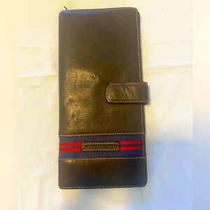 WALLET- TOMMY HILFIGER  passport, genuine, leather, Brown wallet